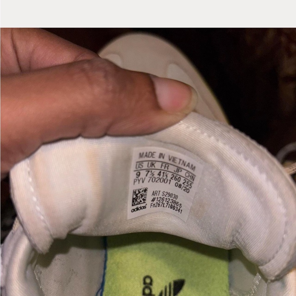 Ivy Park Adidas White Black Low-Top Sneakers with Neon Yellow Trim - Picture 4 of 4